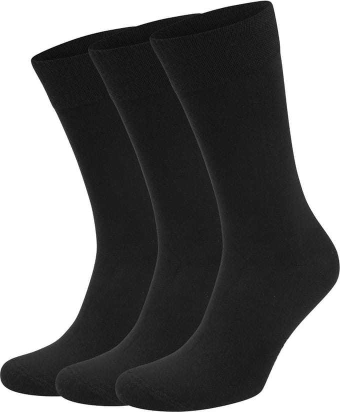 Suitable Sokken 3-Pack Zwart - Maat 43-46 - Heren - Halfhoge sokken
