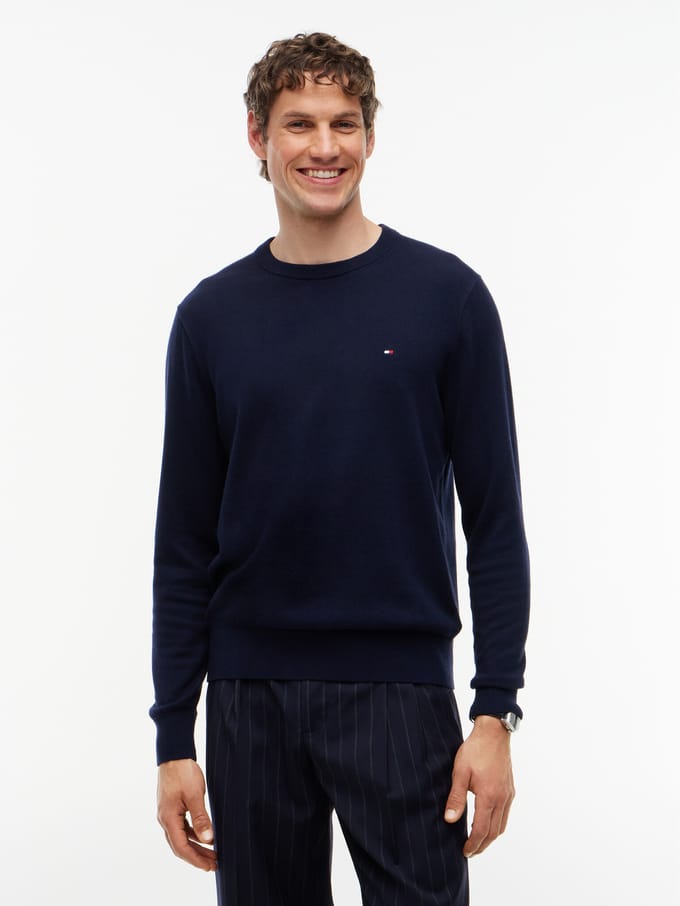 Tommy Hilfiger Tommy Hilfiger Pullover Pima Org Cotton/Cashmere Crew Neck Navy Blue  M