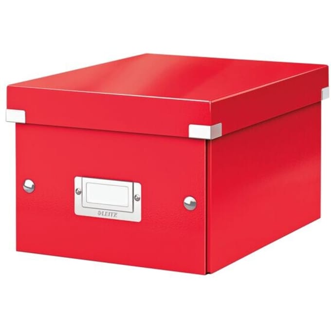 Leitz WOW Click & Store Kleine Opbergdoos - 84% Gerecycled Karton - 22 x 28.2 cm (BxHxD) - Voor A5-Formaten - Rood