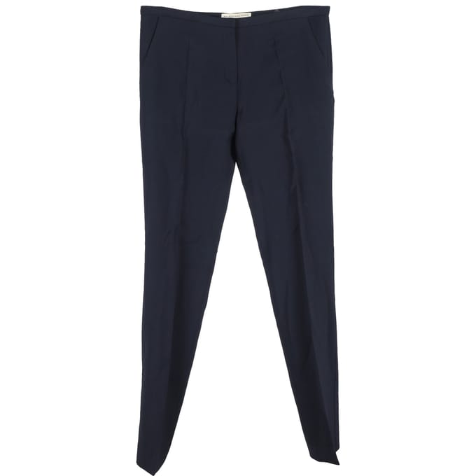 Balenciaga rechte broek van wol in marineblauw