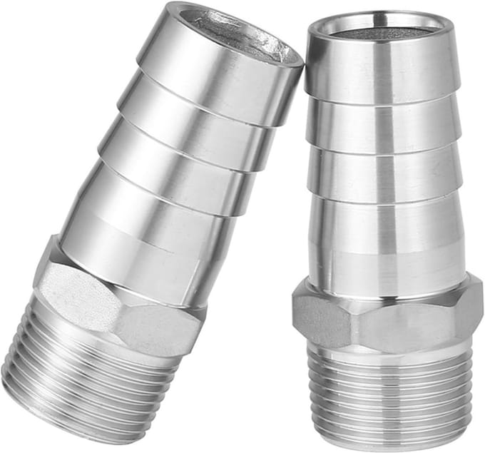 2 Stuks Slang Grommet RVS, Reducerende Slangadapter, 10mm Slang naar 1/8 Inc