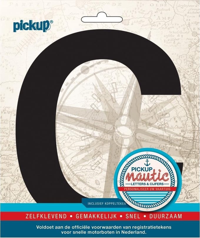 Pickup Nautic plakletter 150mm zwart C - zwart C
