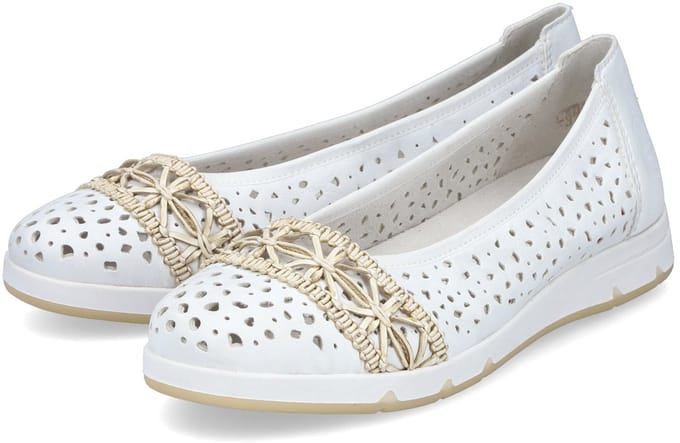 Rieker ballerina schoenen voor dames L3062-80 Wit
