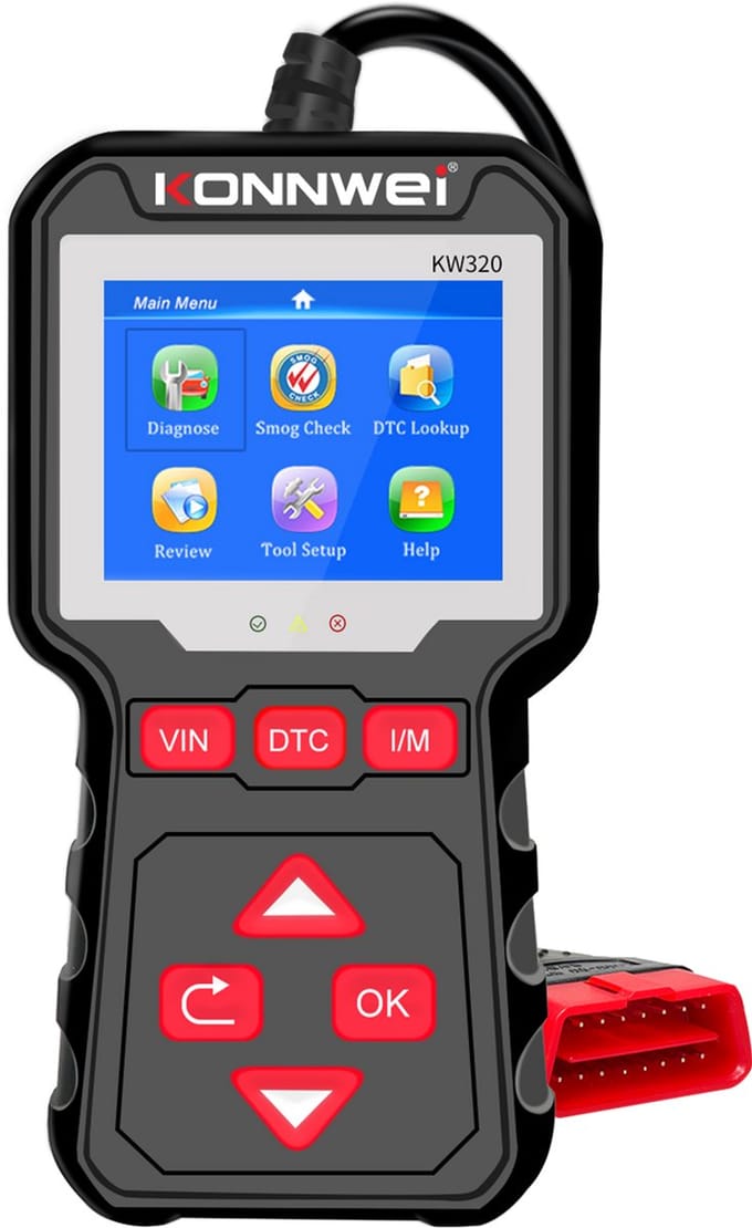Konnwei KW320 universele OBD2-scanner – live data en emissietest
