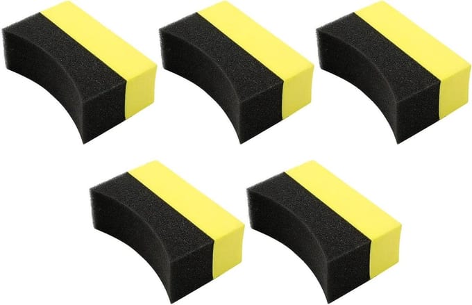Polijsten Spons Pads - Wax Applicator - Auto Reinigen - Gebogen Schuim Ontwerp - 5 Stuks - Zwart
