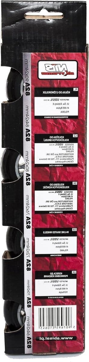 Nils inliner inline rollers skates skates skaterollen 4 stuks (zwart, 72x24)