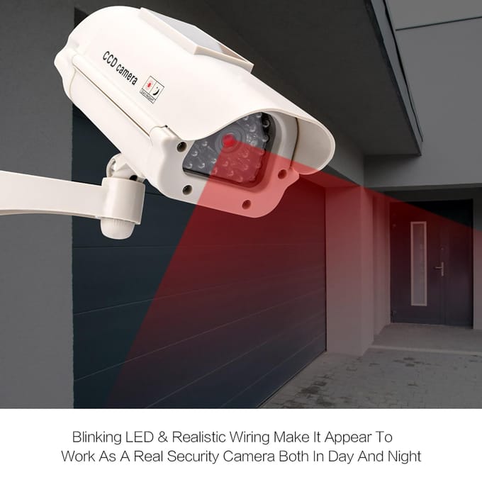 Zonne-energie Dummy Nep Camera Huisbewaking Simulatie Waterdichte Monitor Met LED-licht
