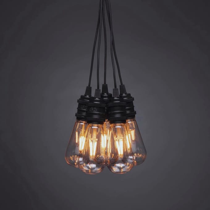 Thuys – Tuinverlichting String Lights 9.15m Onbreekbaar – Met 10 Vervangbare LED – Lampen En Dimmer