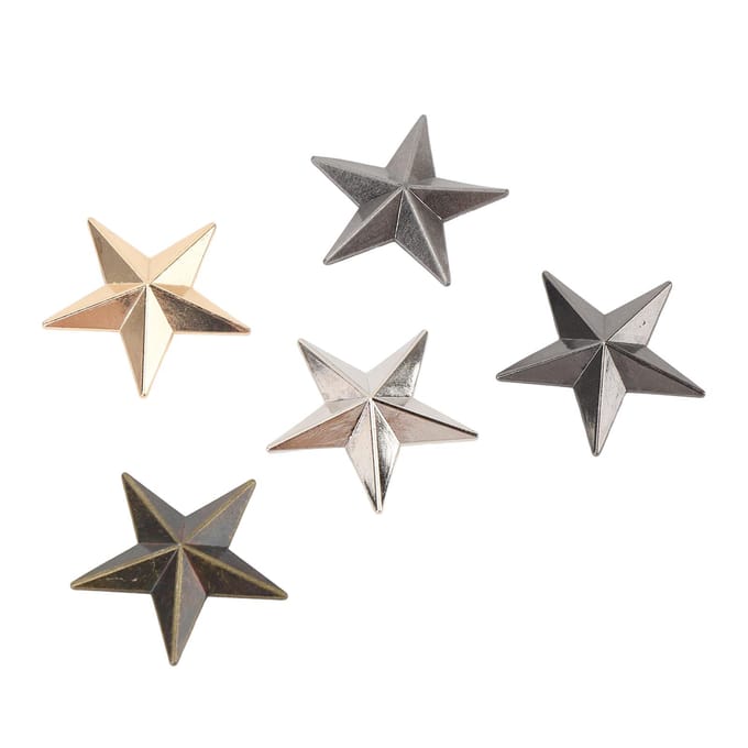 20 Set Ster Legering Klinknagels 5 Puntige Sterren Stud Leerbewerking Decoraties 31mm Goud Zilver Zwart gray