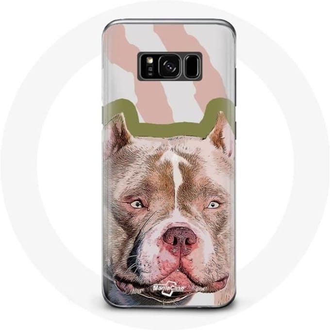 Coque - Samsung - Galaxy S8 - Marron - Chien de Pitbull - Rigide marron