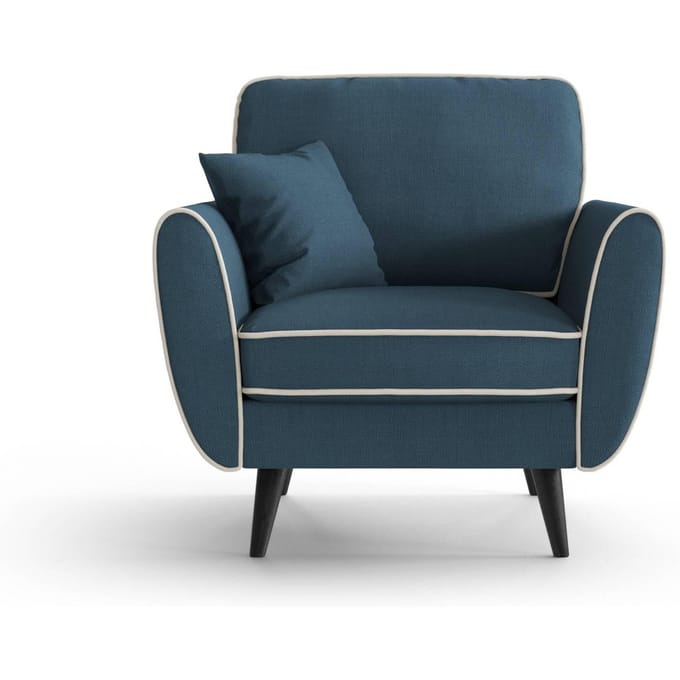 Fauteuil Zara linnen met contrast piping | NADUVI Collection