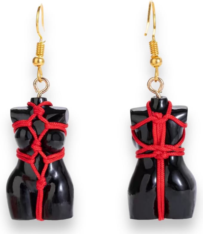Unieke Grappige Oorbellen met BDSM Vrouw Hanger - Statement Accessoire