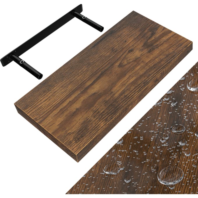 Casaria Wandplank Zwevend - 50 cm/15kg Belastbaar - Donker Eiken