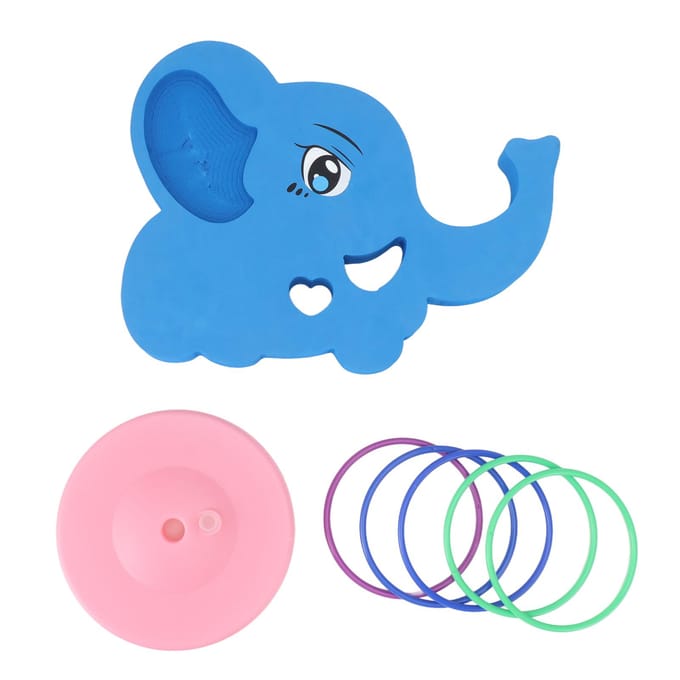 EVA Zwem Drijfplank met Werpringen Olifant Vorm Zwemhulp Plank Waterspeelgoed blue