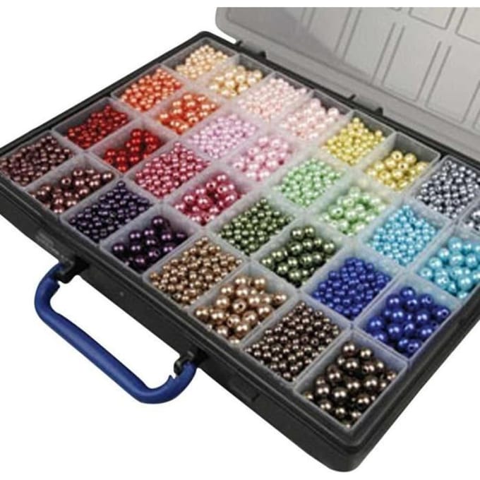 Luxe Wax Kralen - Assortiment, Incl. bewaardoos met 32 vakken, 32x20 gr