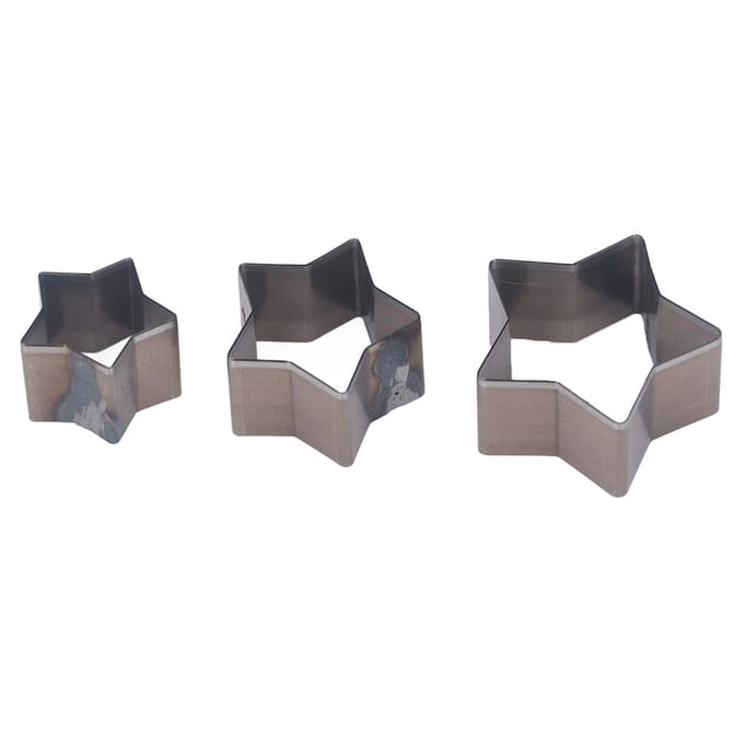 3 Pièces Matrices de Perforation en Cuir Forme Étoile Coupe Nette Acier Allié Moule de Coupe pour Cuir pour Artisanat DIY gray