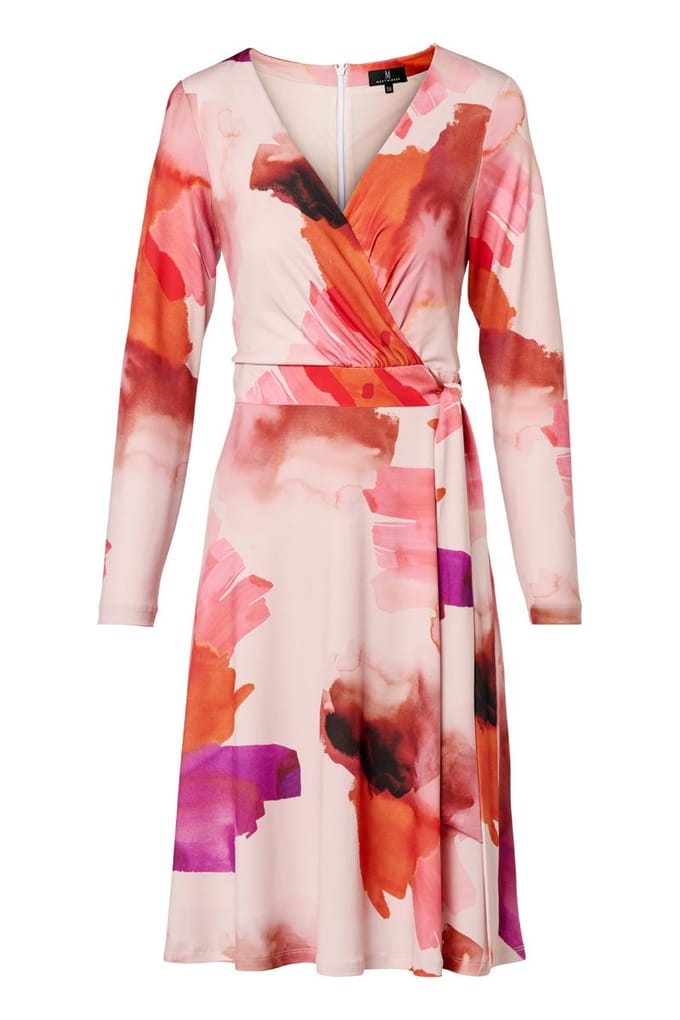 July Print Jurk Zand / Roze