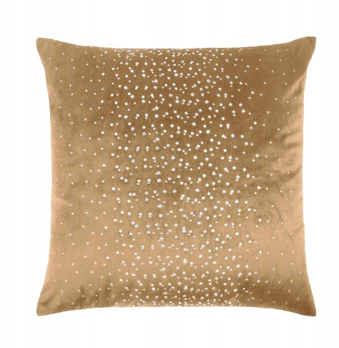 Sierkussens Fluweel Glanzend Mosterd 45x45 cm met Kristallen