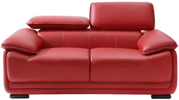 Vente-unique Twee- of driezitsbank van leer MACELO - Rood