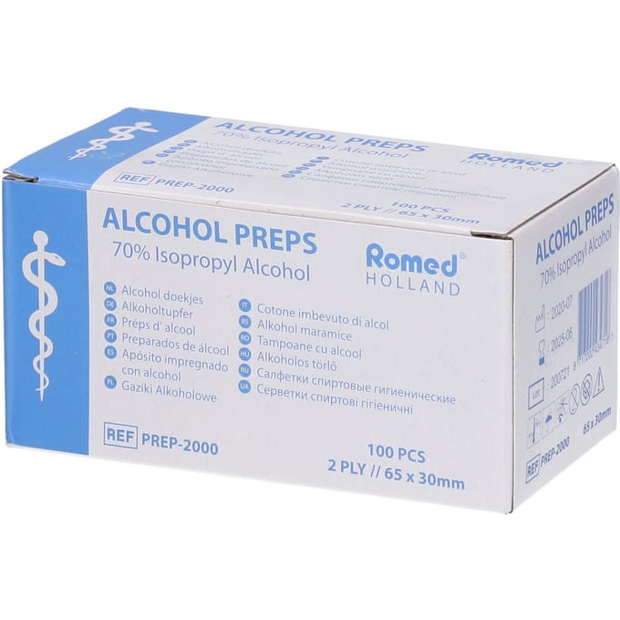 Romed Alcoholdoekjes - 100 stuks - Individueel Verpakt