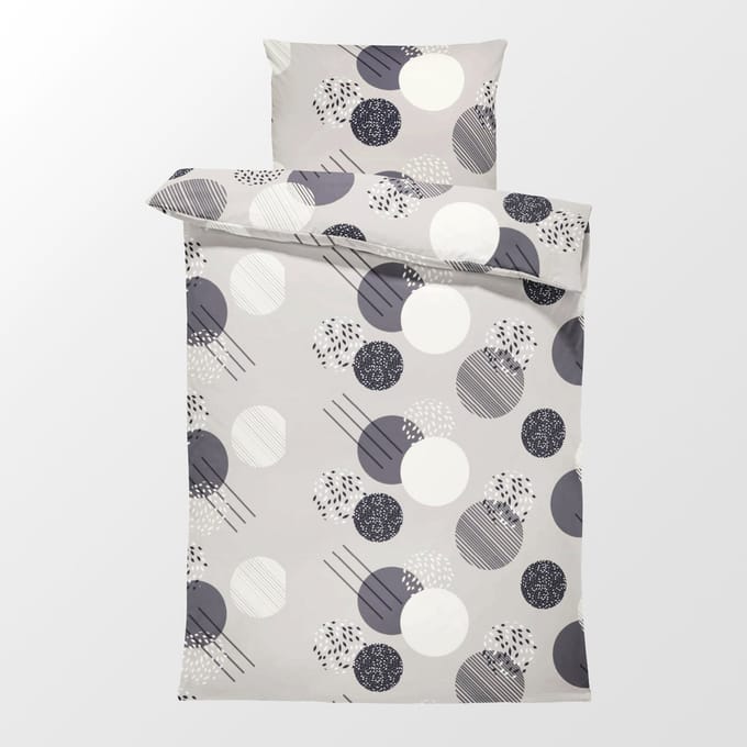 Dekbedovertrek 100% Katoen Premium - 140 x 200cm - 1 persoon - Bollen Beige