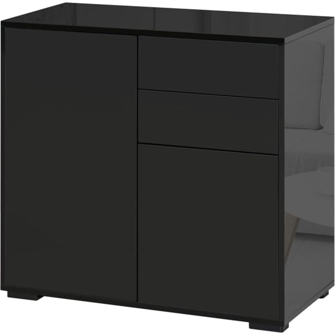 4goodz Ladenkast Buffetkast met 2 Laden 40x105x76 cm - Hoogglans Zwart