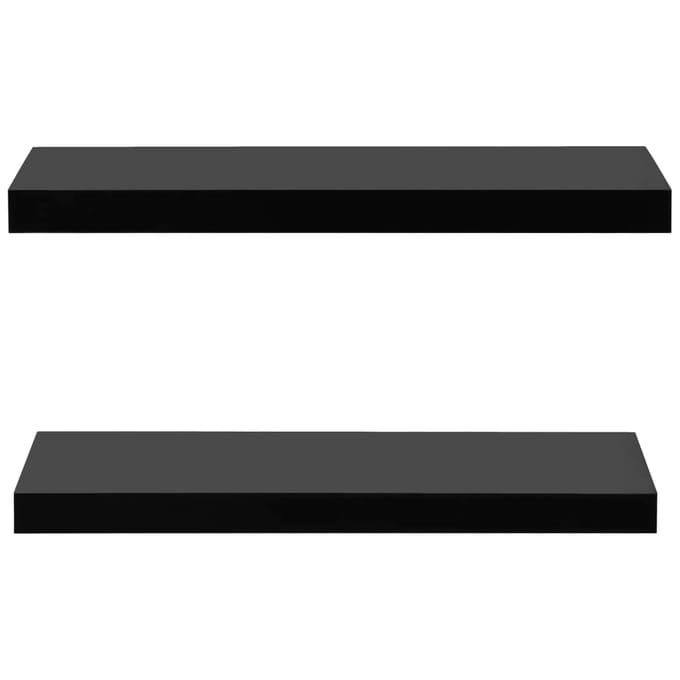 vidaXL drijvende wandplanken set van 2 zwart 60x20 cm, moderne zwevende plank voor woonkamer boekenkast