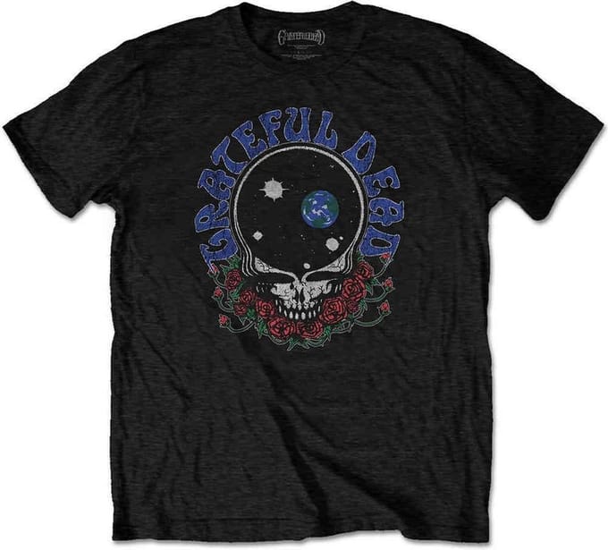Grateful Dead - Space Your Face & Logo Heren Tshirt - S - Zwart