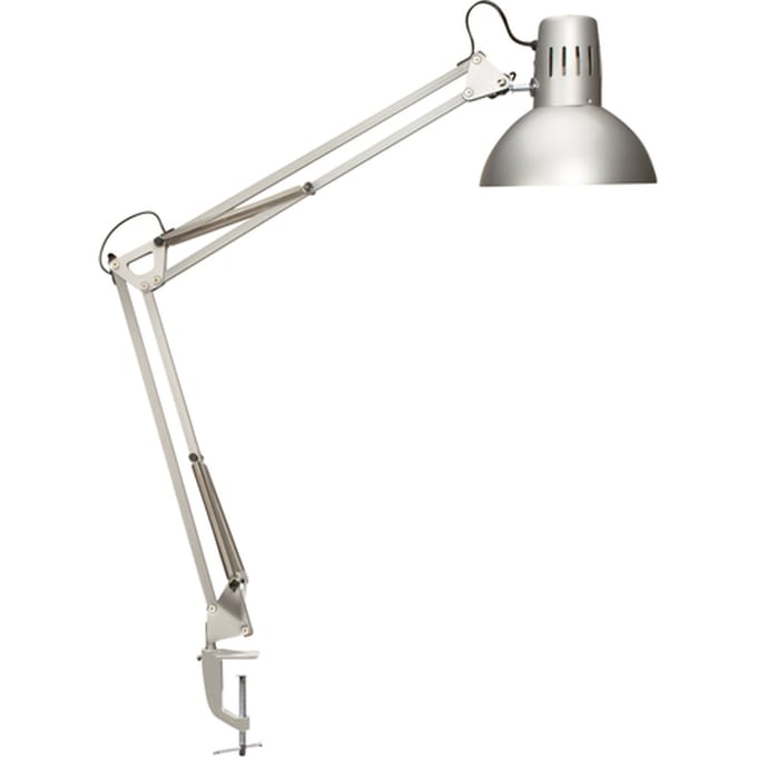 MAULstudy Bureaulamp - Metaal - Zilver - E27 Fitting - Tafellamp met Klem - Zonder Lichtbron