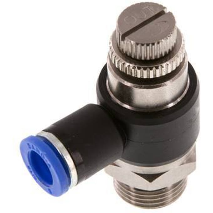 L-stuk Regelventiel 8 mm - G3/8'' Regeling-Uit Messing/Nylon