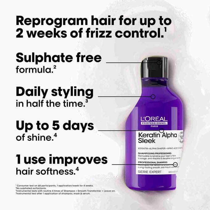 L’Oréal Professionnel Paris Serie Expert Keratin Alpha Sleek Shampoo Keratine shampoo Dames 300 ml