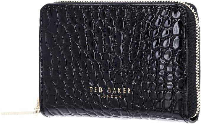 Ted Baker portemonnee Varlee Croc Effect Small Zip Around Wallet Black zwart