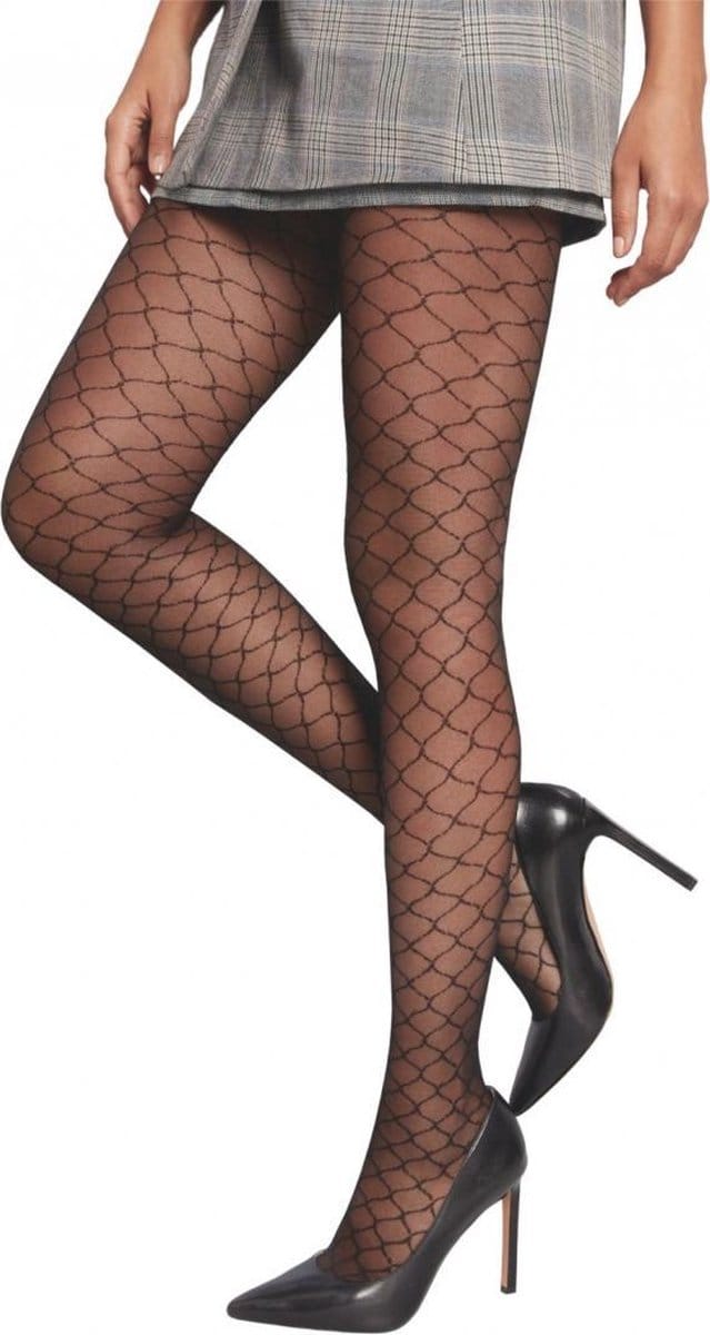 Penti Ahenk Geruit, Panty 20 Denier - ZAND - Maat M/L