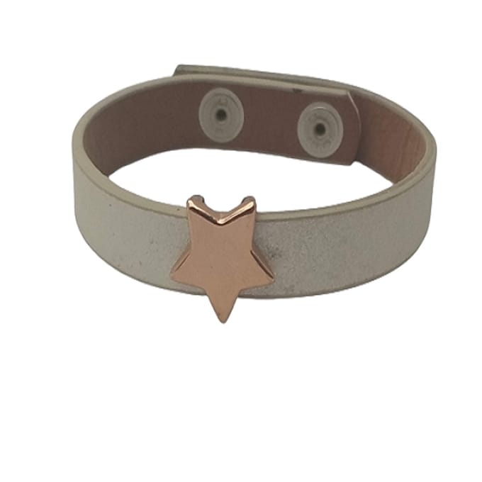Aanpasbare armband-off white rosé star