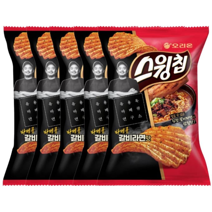 Orion Wing Chips Barbecue Ribs Ramen Smaak Knapperige Snack 105g x 5 Pak