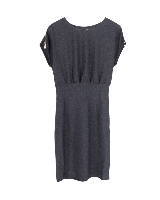Love Moschino metallic glitter mini-jurk in zwarte viscose
