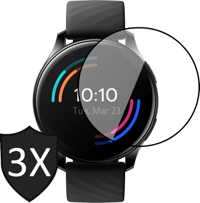 Screenprotector geschikt voor OnePlus Watch - PET Full Screen Protector - 3 Stuks