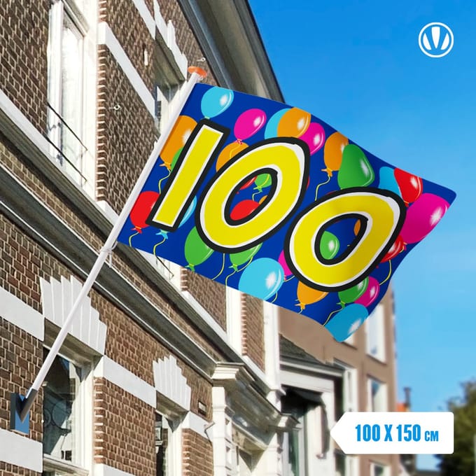 Vlag Verjaardag 100 jaar 100x150cm
