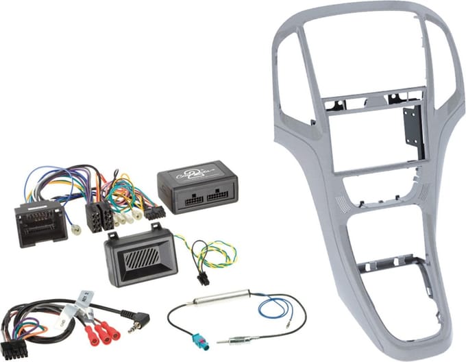 2-DIN Kit + Radio adapter kit Opel Astra 2009-2016 Kleur: Platin Zilver