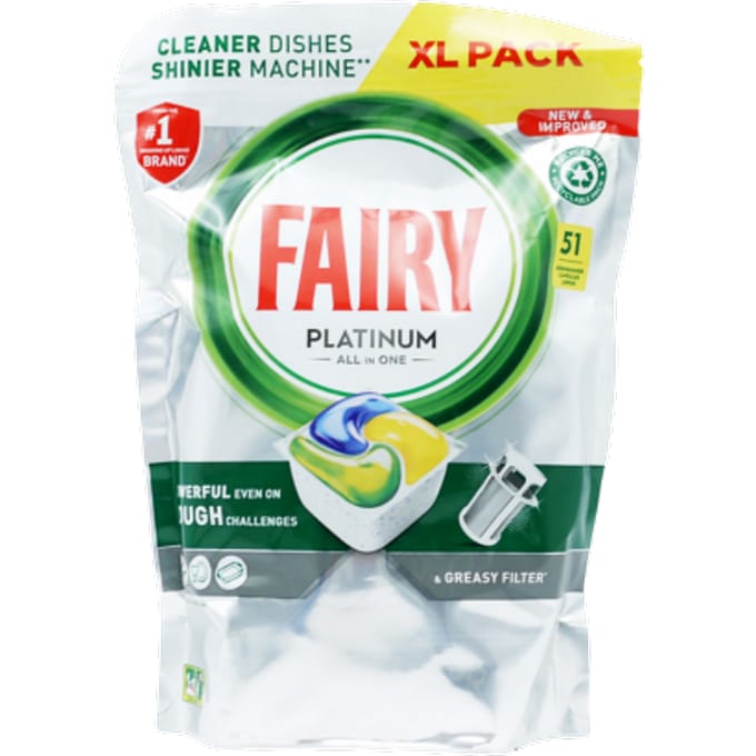 Fairy (Dreft) Platina Allemaal In &Eacute;&eacute;n Vaatwasser Tabletten Citroen 51 st