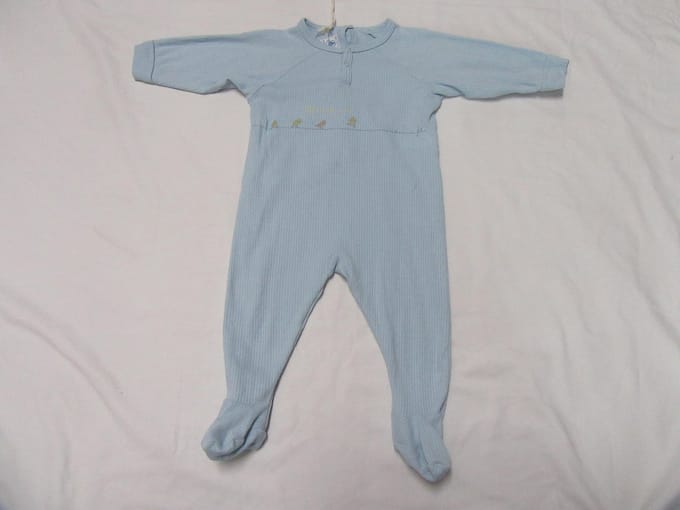 petit bateau , pyjama , bleek blauw , katoen , kuikens , 6 maand 67