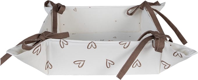 Clayre & Eef Broodmand 35x35x8 cm Wit Bruin Katoen Konijn