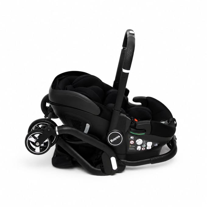 Roova Duo Obsidian Black - R129/iSIZE Autostoel - kinderwagen combi 2 in 1 - Isofix