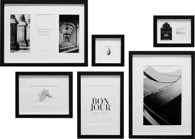 Deknudt Frames Fotowand - 6 zwarte fotokaders - S46YK2 WALL