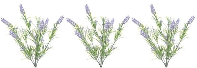 Lavendel kunstplant bundeltje - 3x - bosje - paars - 44 cm -