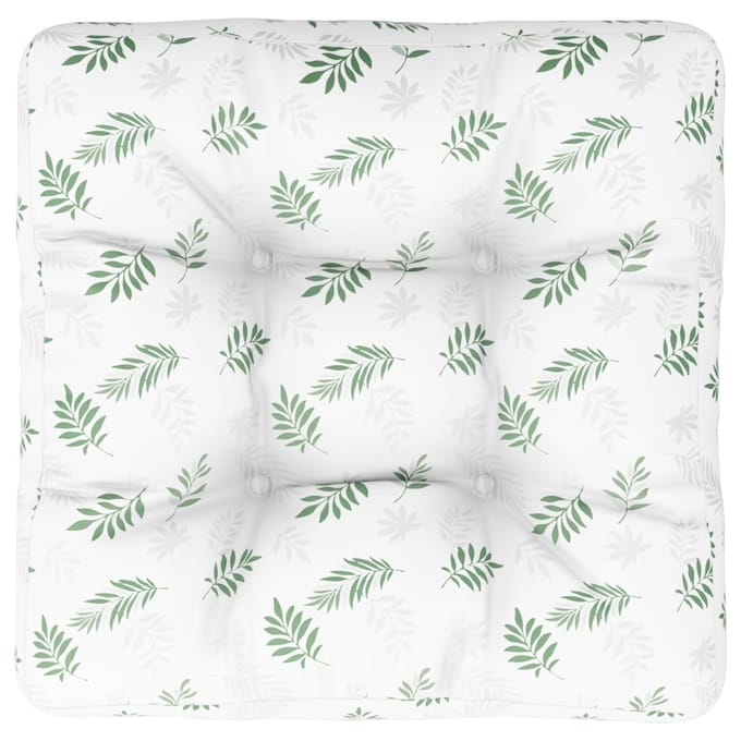 vidaXL - Palletkussen - bladpatroon - 60x60x12 - cm - stof