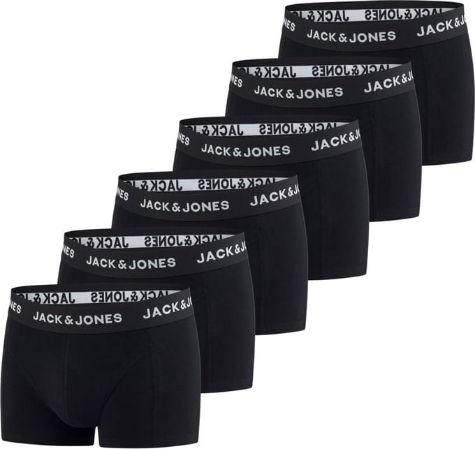 Jack & Jones Heren Boxershorts 6 Pack Basic Trunks Veelkleurig M Katoenen Ondergoed Onderbroeken