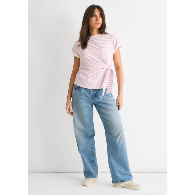 Lila gestreepte top