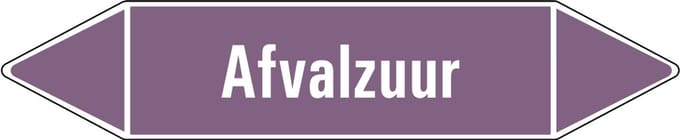 Afvalzuur leidingmarkering op vel - basen 126 x 26 mm - 5 per vel