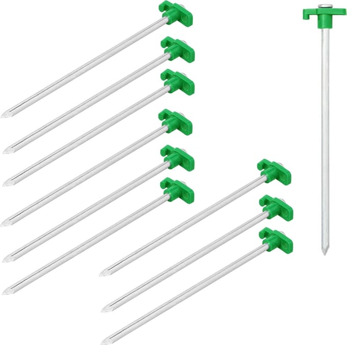 ProPlus Tentharingen met kunststof haak - metaal - 25 cm - set van 6